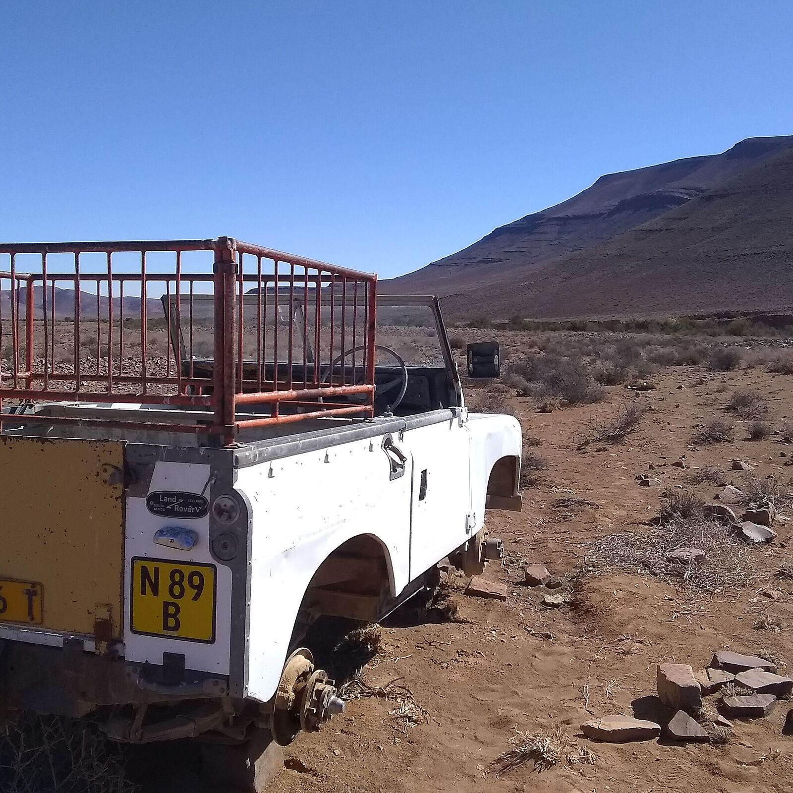 Picture of derelict car in arid landscape of southern Namibia