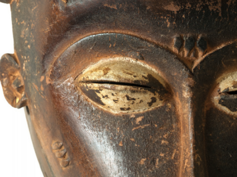 Dan Totica - Détail de Masque, Baulé, Côte d'Ivoire, Afrique, sculpté sur bois (Alamy / conference program))